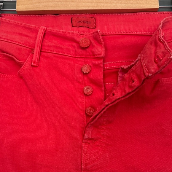 MOTHER The Stunner Ankle Fray Play Date Tomato Size 26 🍅 - Picture 7 of 11